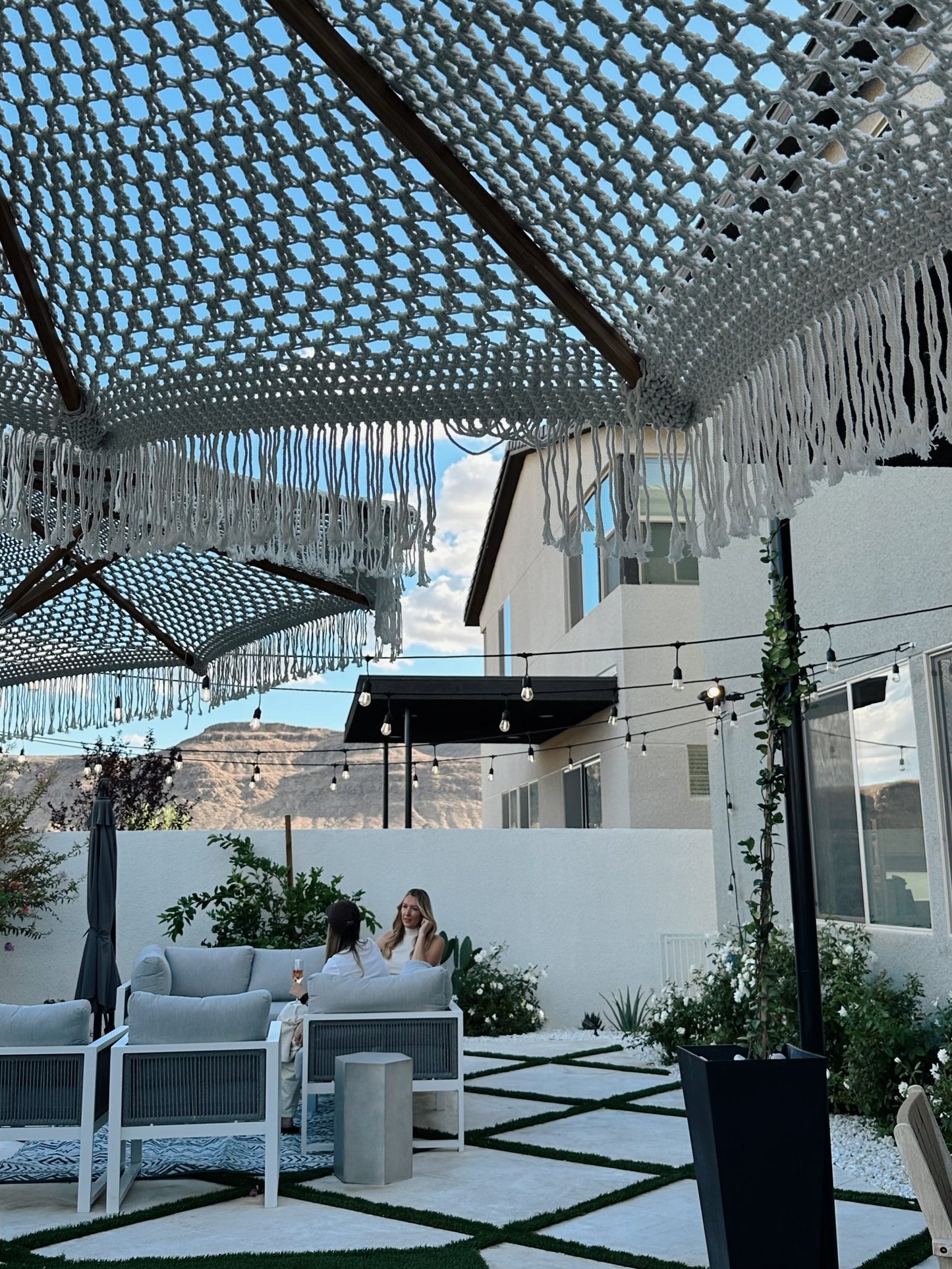 Casablanca Macrame Umbrella - Natural